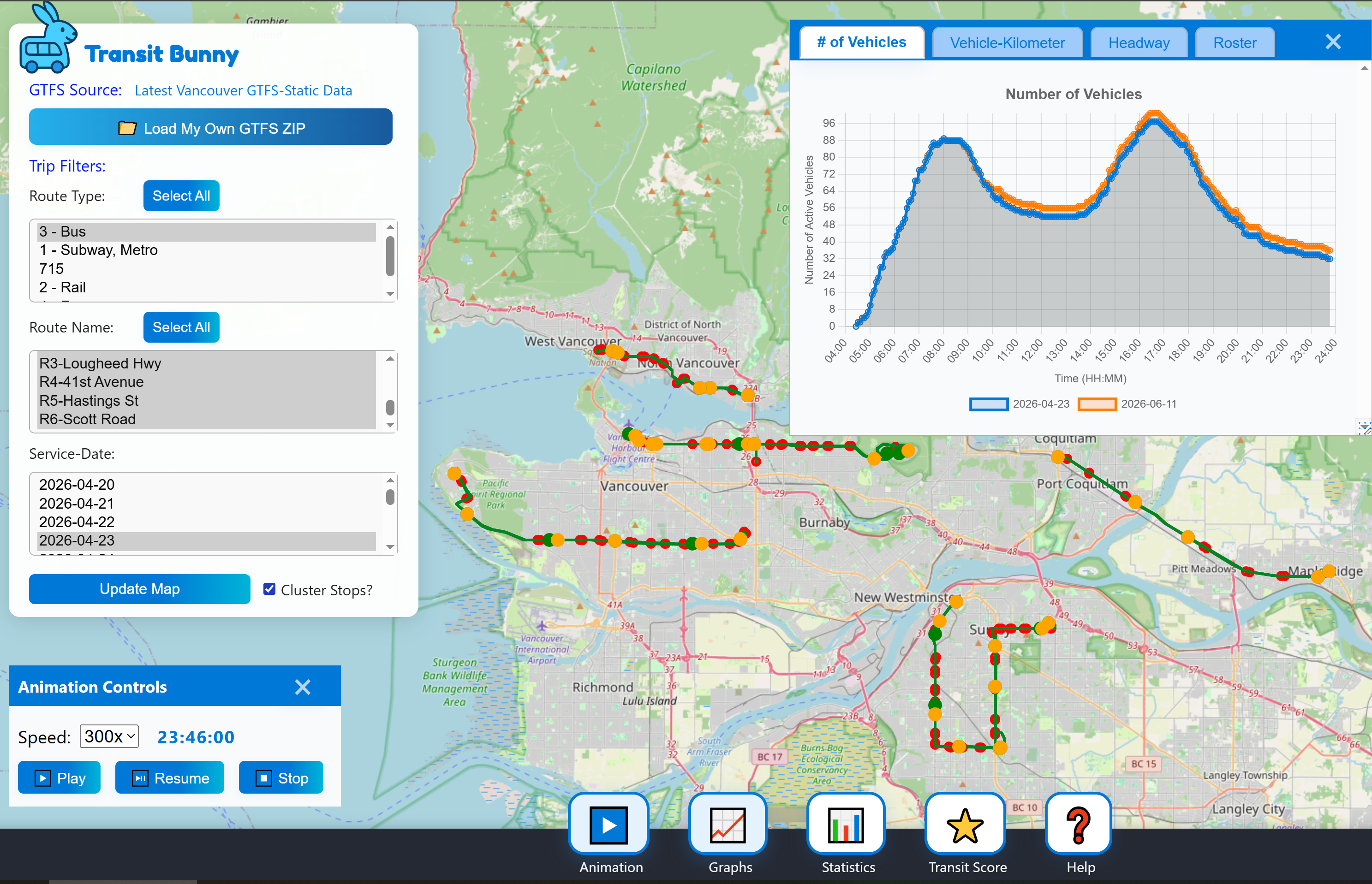 TransitBunny interface preview